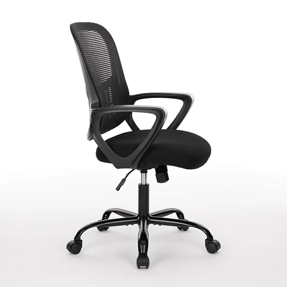 Sweetcrispy Ergonomic Mesh Mid-Back Task Chair, Black