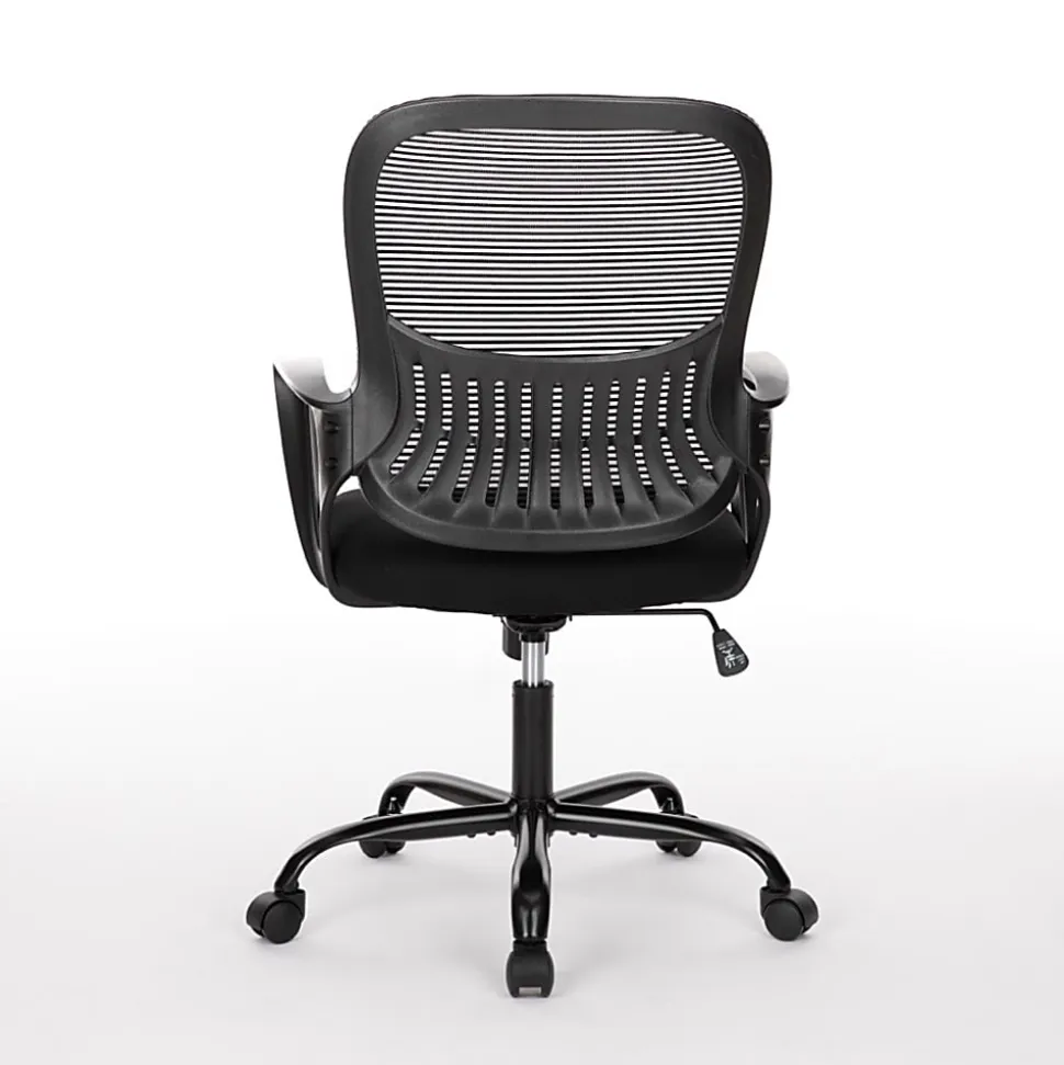 Sweetcrispy Ergonomic Mesh Mid-Back Task Chair, Black