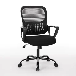 Sweetcrispy Ergonomic Mesh Mid-Back Task Chair, Black