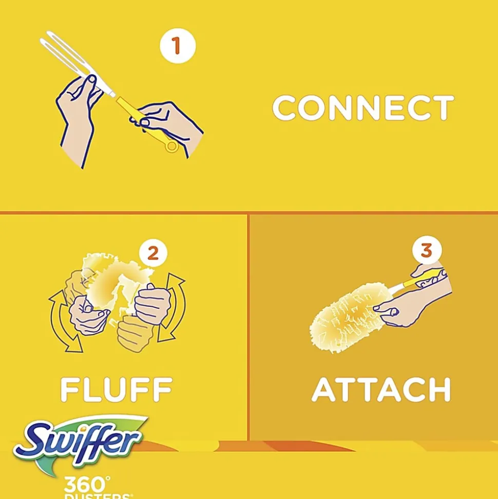 Swiffer® 360° Duster Refills, Yellow, 6 Refills Per Box, Carton Of 4 Boxes