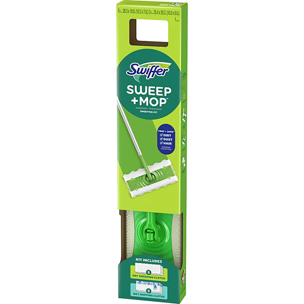 Swiffer Sweep And Mop 2-in-1 Dry + Wet Floor Mopping And Sweeping Kit, 23-1/16" x 5"