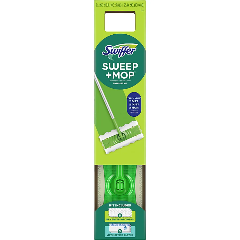Swiffer Sweep And Mop 2-in-1 Dry + Wet Floor Mopping And Sweeping Kit, 23-1/16" x 5"