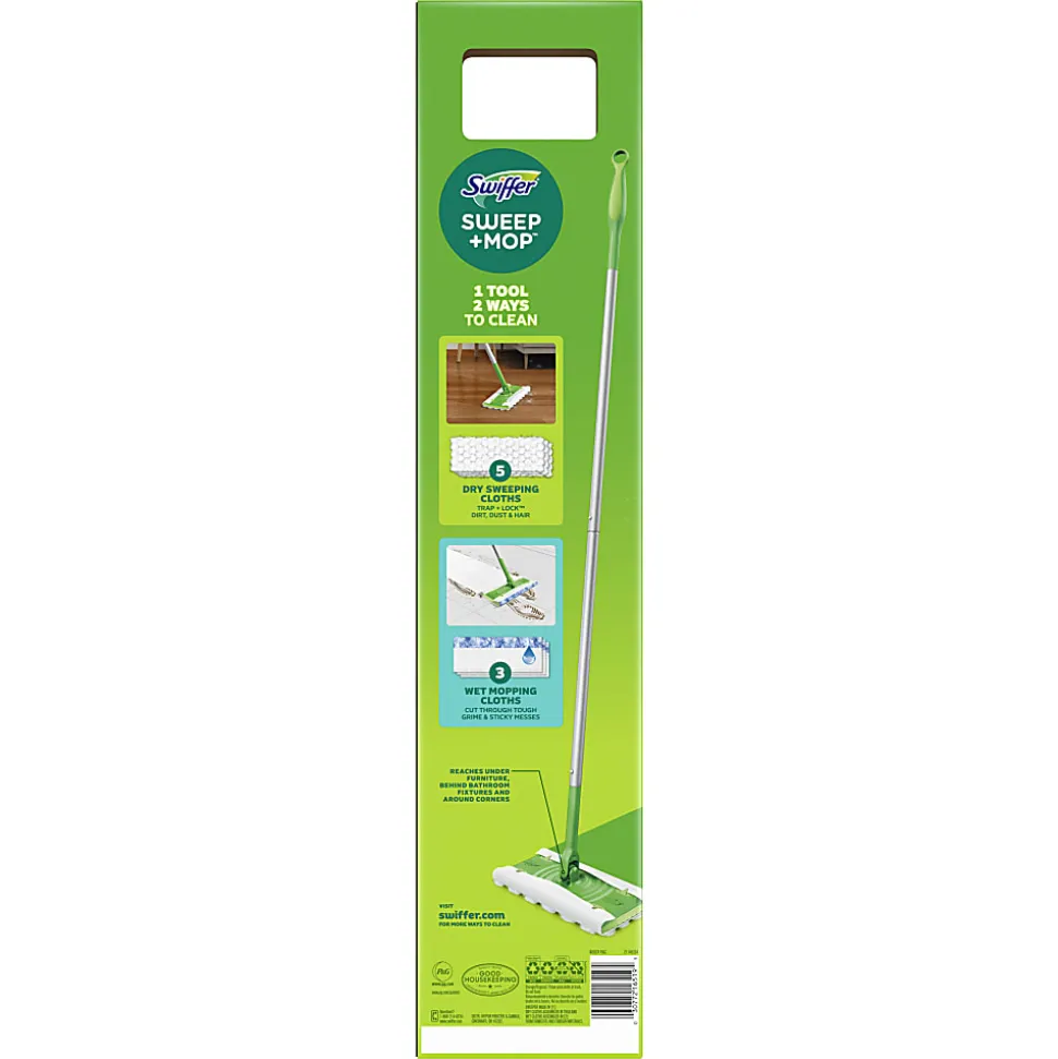 Swiffer Sweep And Mop 2-in-1 Dry + Wet Floor Mopping And Sweeping Kit, 23-1/16" x 5"