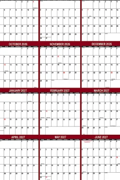 2026-2027 SwiftGlimpse Academic Monthly Wall Calendar, 36” x 24
