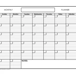 SwiftGlimpse Erasable Monthly Wall Planner, 24” x 36”, Black/White, Undated