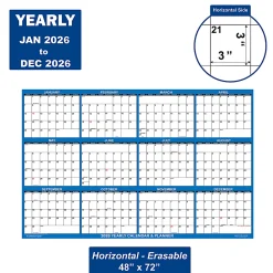 2026 SwiftGlimpse Yearly Erasable Wall Calendar, 48