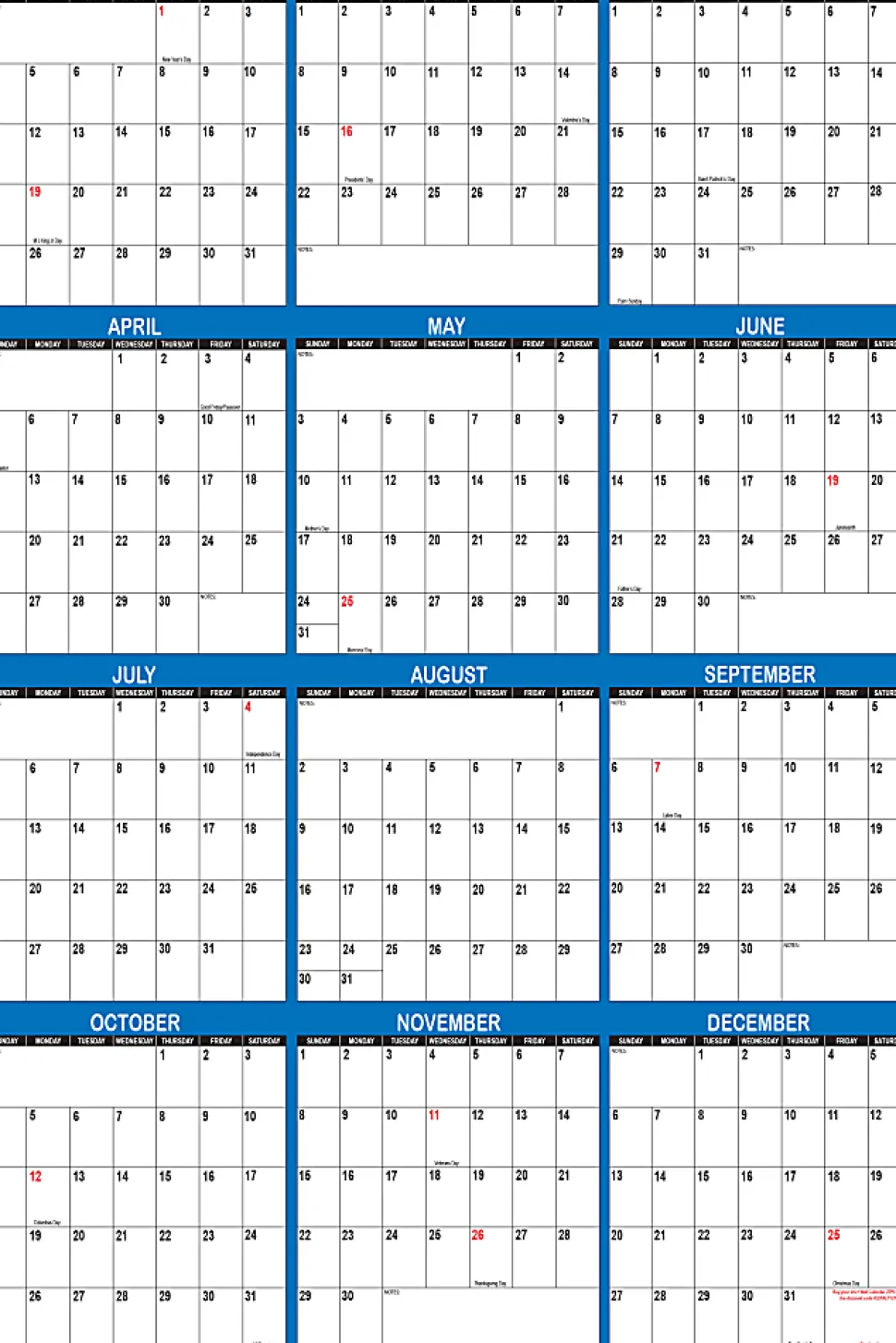 2026 SwiftGlimpse Yearly Reversible Erasable Wall Calendar, 24" x 36", White/Navy, January To December