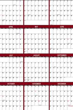 2026 SwiftGlimpse Yearly Reversible Erasable Wall Calendar, 24