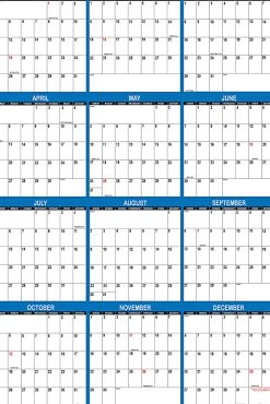 2026 SwiftGlimpse Yearly Reversible Erasable Wall Calendar, 32