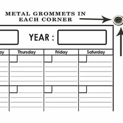 SwiftGlimpse Yearly Wall Calendar Planner, 36” x 48”, Black/White, Undated