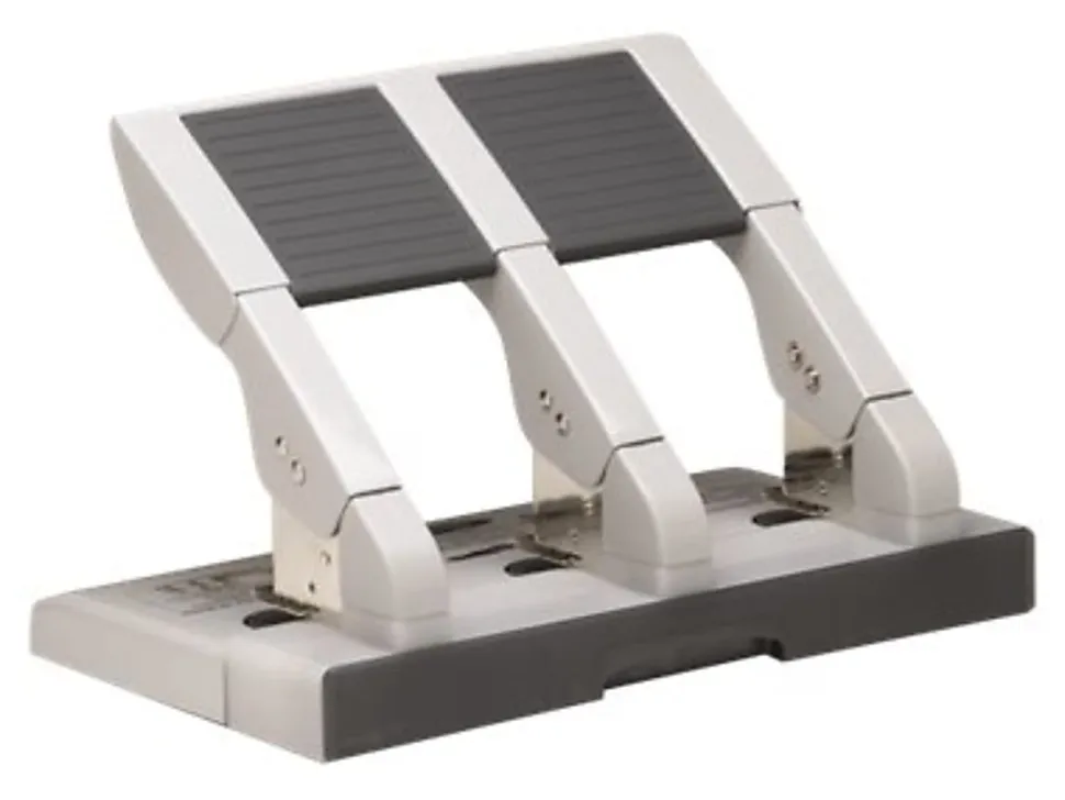 Swingline® Antimicrobial High Capacity Heavy Duty Punch, 3 Holes, 75 Sheets - 3 Punch Head(s) - 75 Sheet Capacity - 9/32" Punch Size - Gray