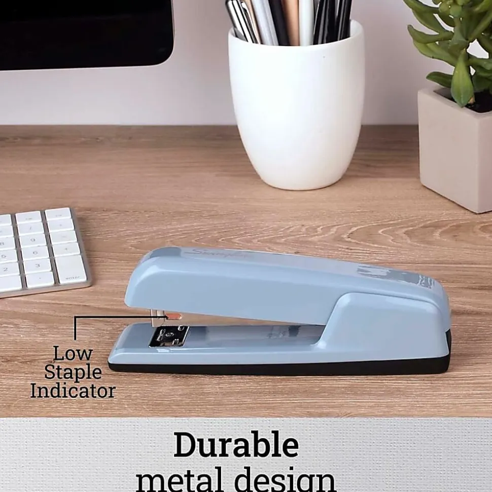 Swingline® 747® Business Stapler, 25 Sheets Capacity, Sky Blue