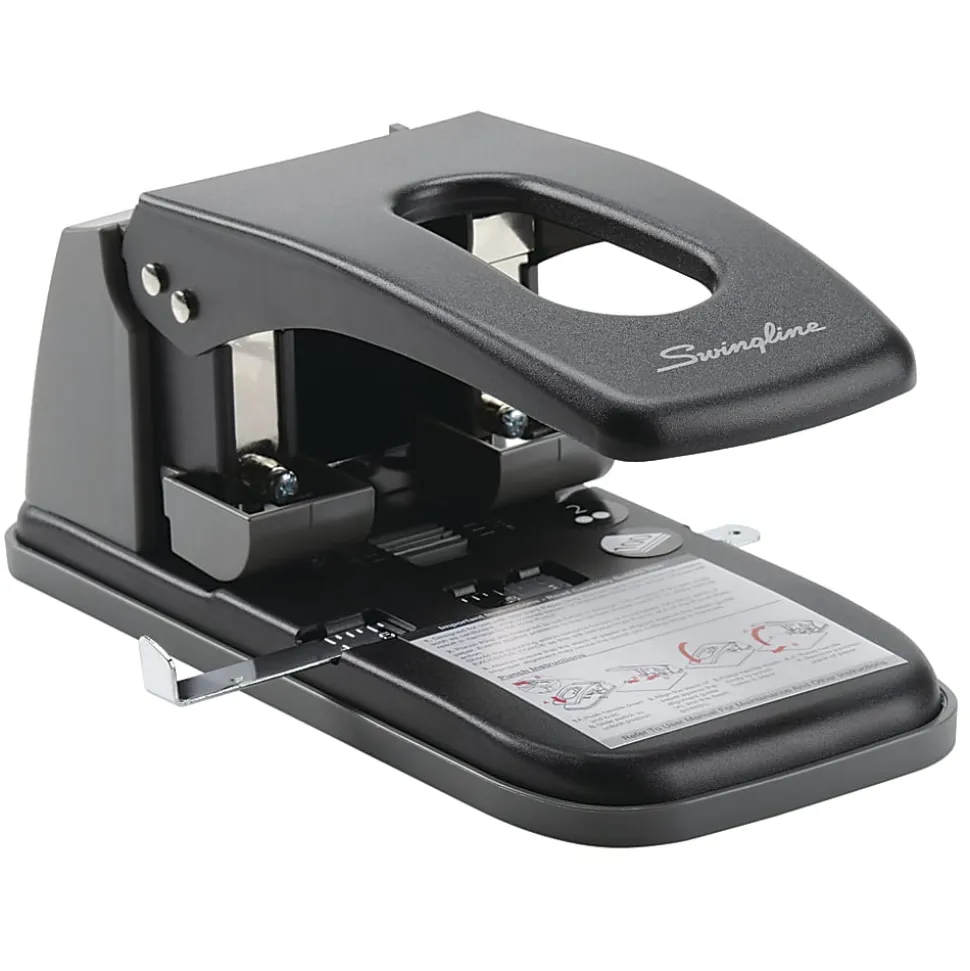 Swingline® High Capacity 2-Hole Paper Punch, 100 Sheets, Black/Gray