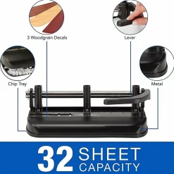 Swingline® Lever-Handle Heavy-Duty Paper Punch, Black