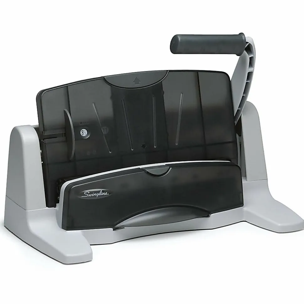 Swingline® LightTouch® Heavy-Duty Paper Punch, Charcoal/Gray