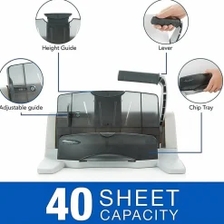 Swingline® LightTouch® Heavy-Duty Paper Punch, Charcoal/Gray