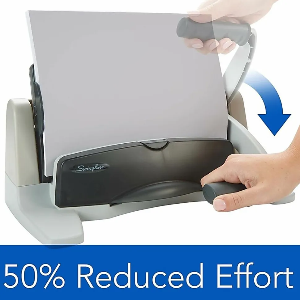 Swingline® LightTouch® Heavy-Duty Paper Punch, Charcoal/Gray