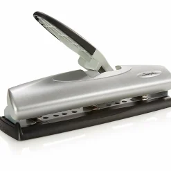 Swingline® LightTouch® High-Capacity Paper Punch, Black/Silver