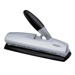 Swingline® LightTouch® High-Capacity Paper Punch, Black/Silver