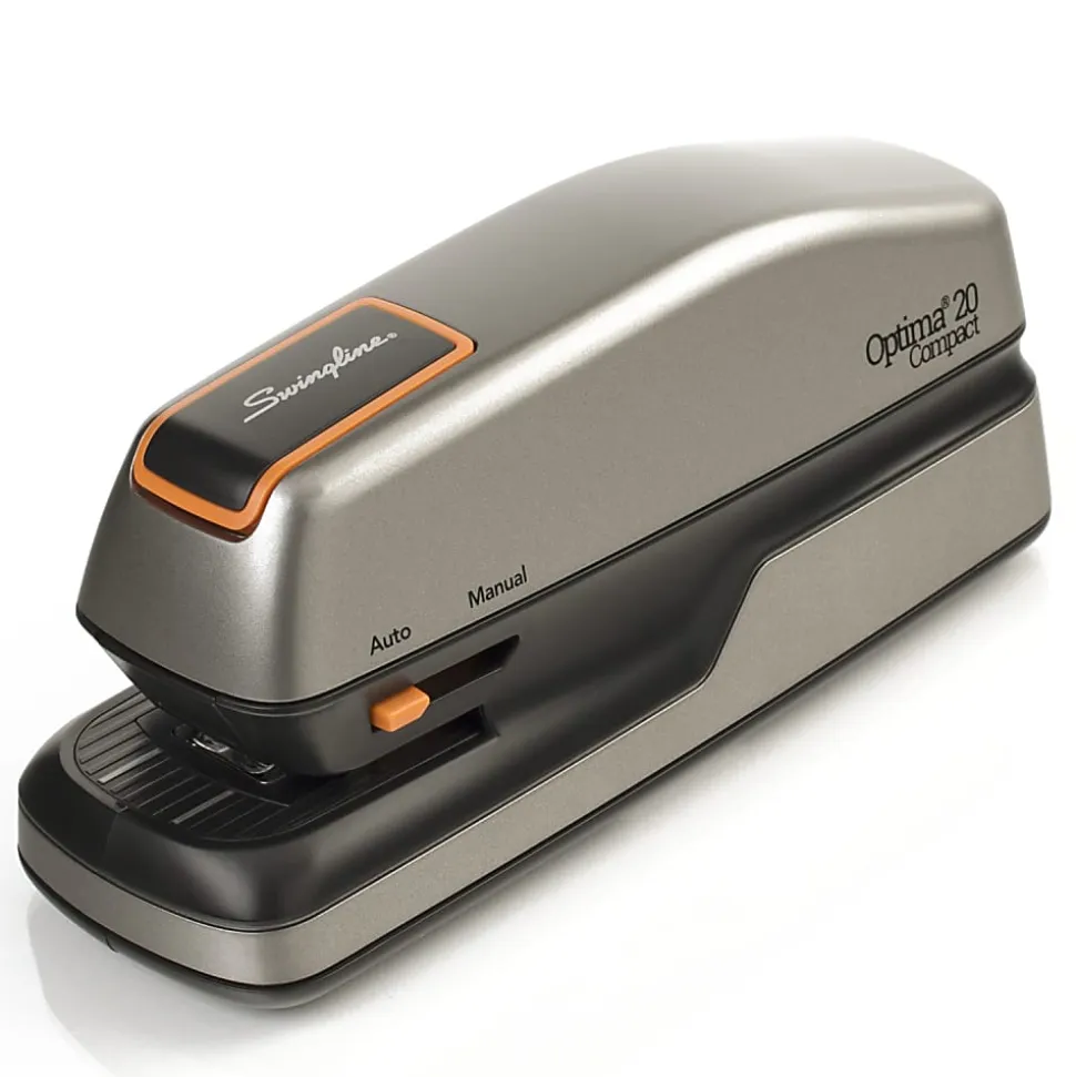 Swingline® Optima® 20 Compact Electric Stapler, 20 Sheets, Silver