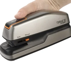 Swingline® Optima® 20 Compact Electric Stapler, 20 Sheets, Silver