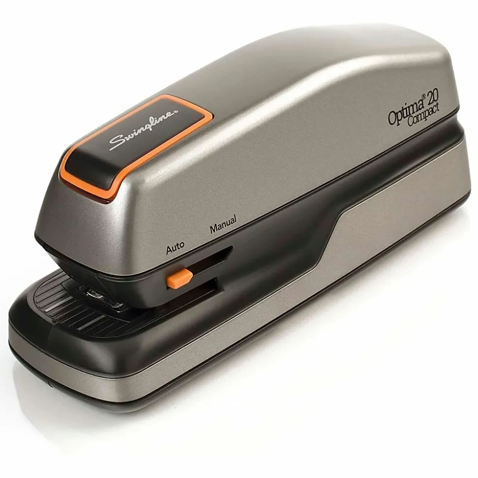 Swingline® Optima® 20 Compact Electric Stapler, 20 Sheets, Silver