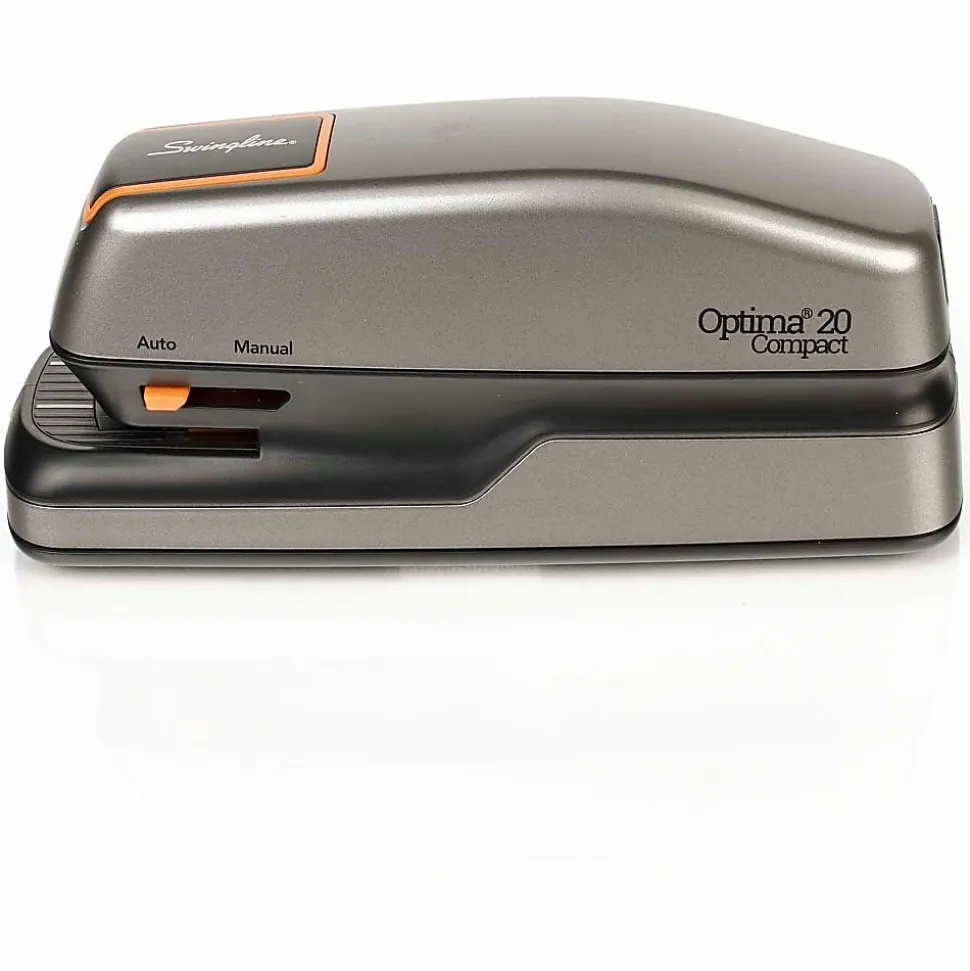 Swingline® Optima® 20 Compact Electric Stapler, 20 Sheets, Silver