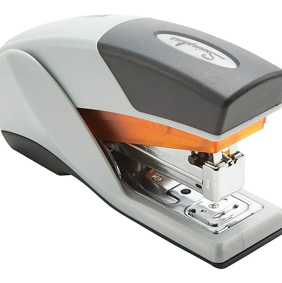 Swingline® Optima® 25 Compact Reduced Effort Stapler, Gray/Orange