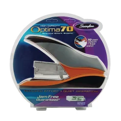 Swingline® Optima® 70 Desk Stapler, Reduced Effort, 70 Sheets, Silver