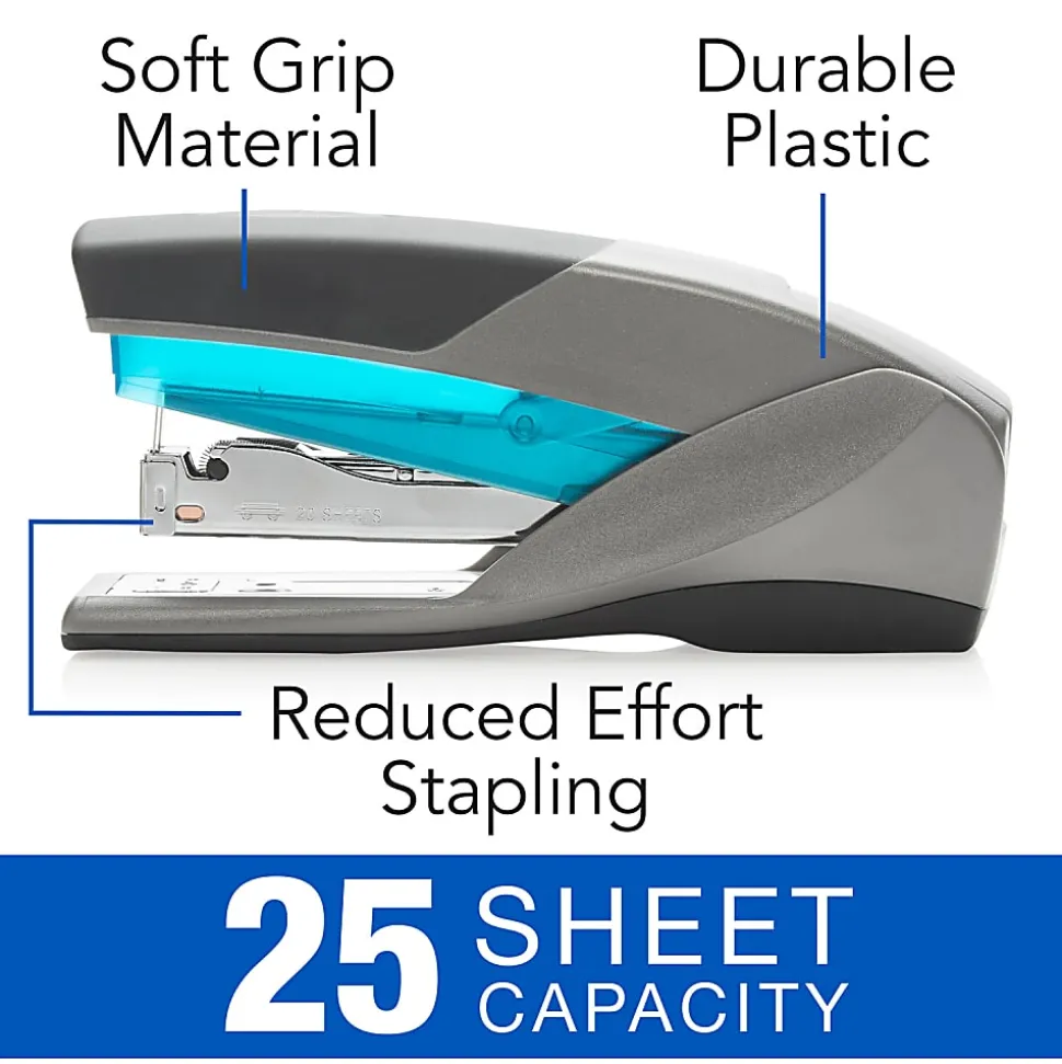 Swingline Optima 25 Reduced Effort Stapler, 25 Sheets, Blue/Gray