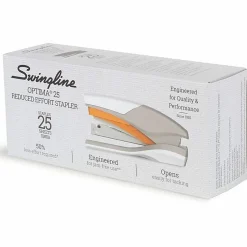 Swingline® Optima® 25 Reduced Effort Stapler, 25 Sheets Capacity, Orange/Gray