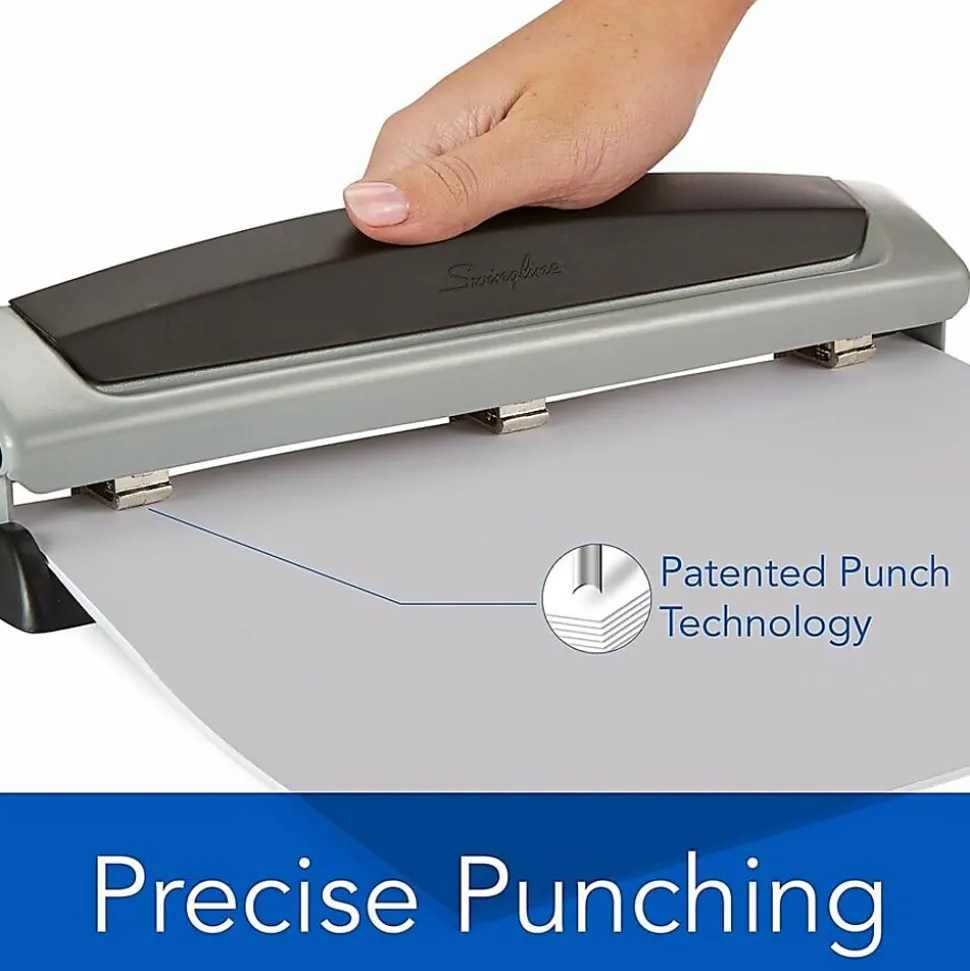 Swingline® Precision Pro® Desktop Punch, 10-Sheet Capacity, Silver