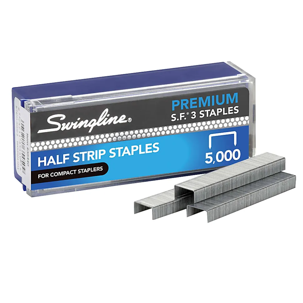 Swingline® S.F.® 3 Premium Staples, 1/4" Half Strip, Box Of 5,000