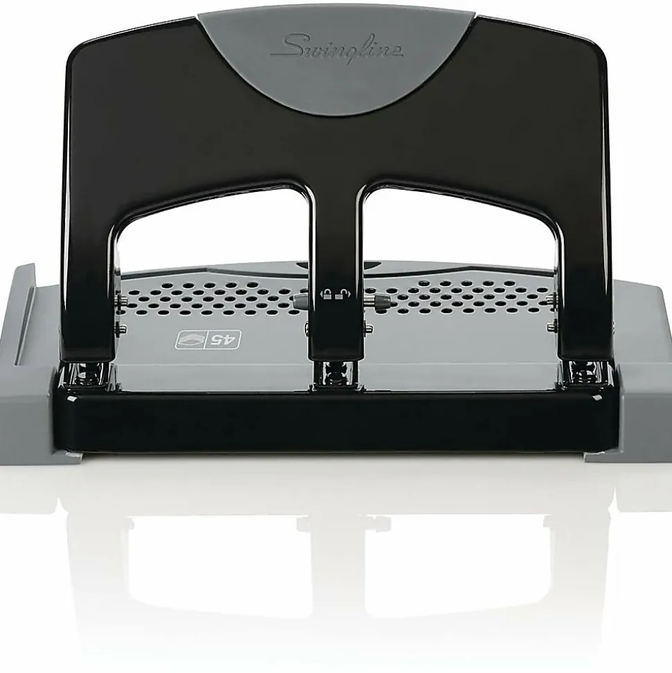 Swingline® SmartTouch™ Low-Force 3-Hole Punch, Black/Gray