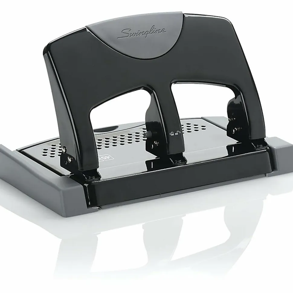 Swingline® SmartTouch™ Low-Force 3-Hole Punch, Black/Gray