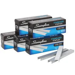 Swingline® Standard Staples, 1/4" Length, 5,000 Per Box, Pack Of 5