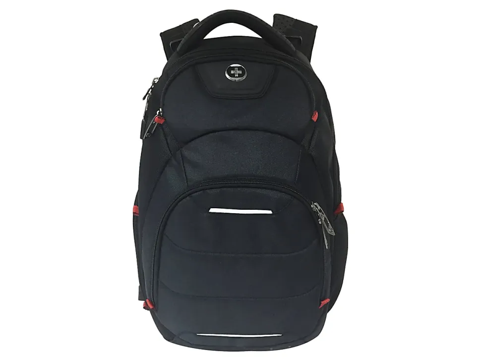SwissDigital Neptune Massage Business Backpack With 16.1" Laptop Pocket, Black