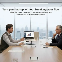 Swivel Laptop Stand - Adjustable 360° Rotating Metal Laptop Riser (Black) - Raise, rotate, and cool your laptop for better posture and productivity.