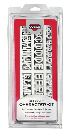Tabbee® Letters, Numbers And Symbols For Window And Door Signs, Pack Of 258