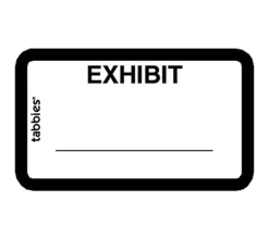Tabbies Color-coded Legal Exhibit Labels, 58092, 1 5/8"W x 1"L, White, Pack Of 252