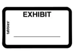 Tabbies Color-coded Legal Exhibit Labels, 58092, 1 5/8"W x 1"L, White, Pack Of 252