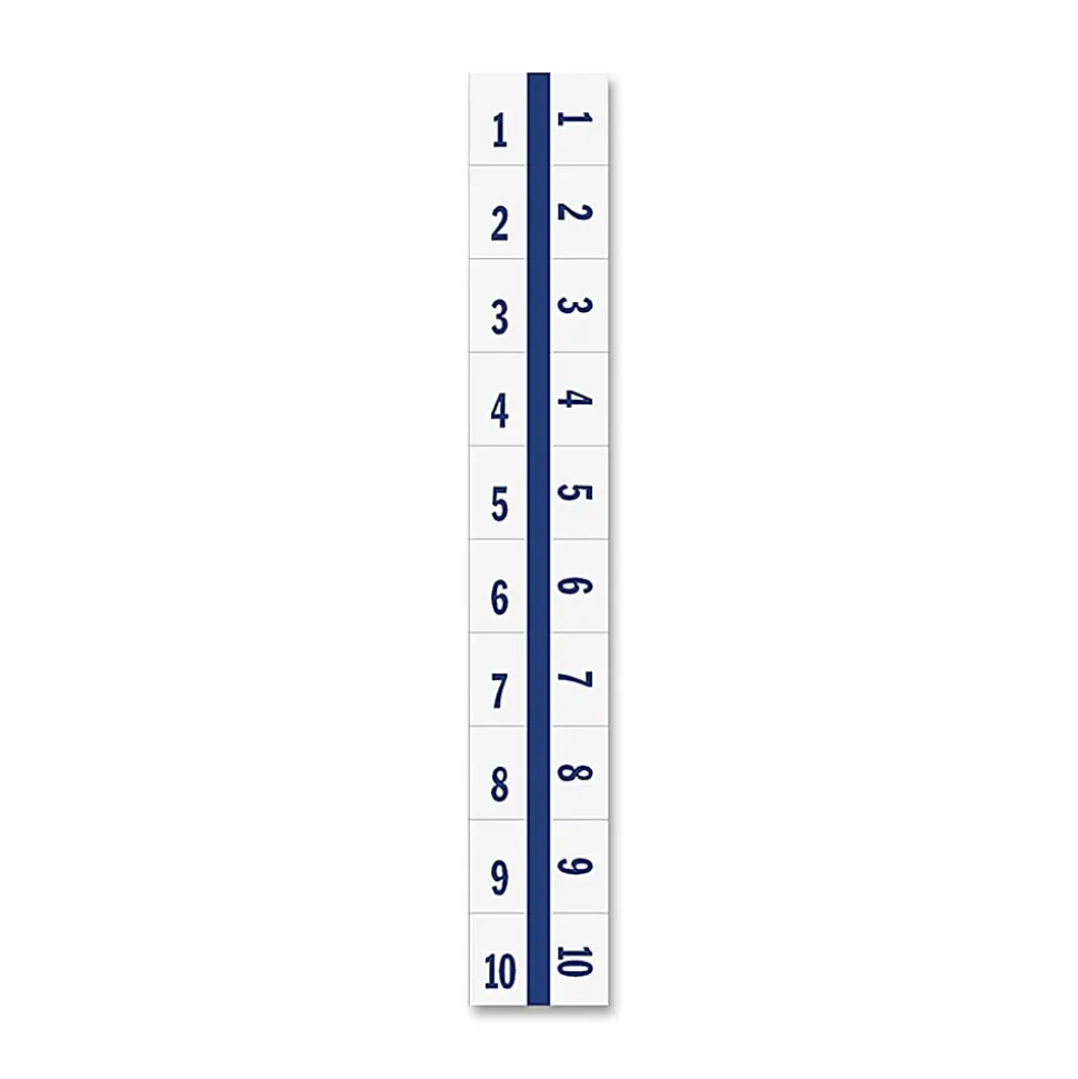 Tabbies Legal Index Divider Tabs, 1-10, Blue Edge, 10 Dividers Per Set, Pack Of 100