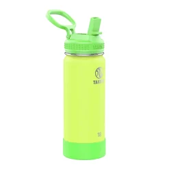 Takeya Actives Spout Reusable Water Bottle, 18 Oz, Glow-In-The-Dark Lightning Green
