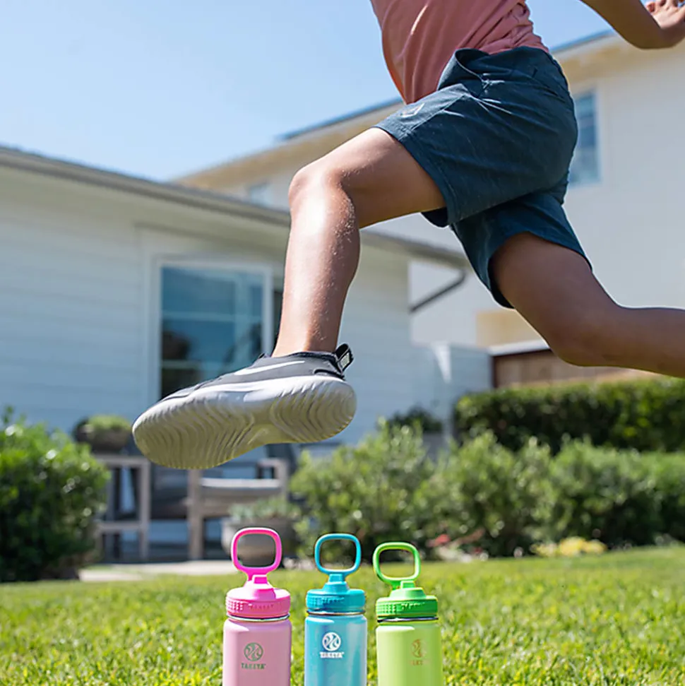 Takeya Actives Spout Reusable Water Bottle, 18 Oz, Glow-In-The-Dark Summer Pink