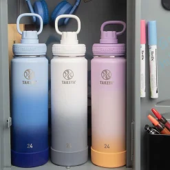Takeya Actives Spout Reusable Water Bottle, 24 Oz, Pacific Blue Ombre