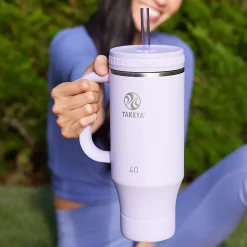 Takeya Fixed Handle Straw Tumbler, 40 Oz, Vivacity Purple