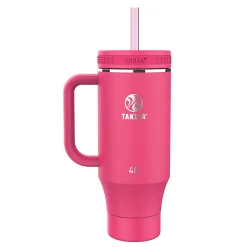 Takeya Fixed Handle Straw Tumbler, 40 Oz, Dragon Fruit