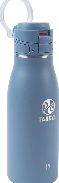 Takeya Traveler FlipLock Bottle, 17 Oz, Bluestone