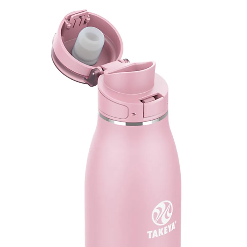 Takeya Traveler Flip Water Bottle, 17 Oz, Blush