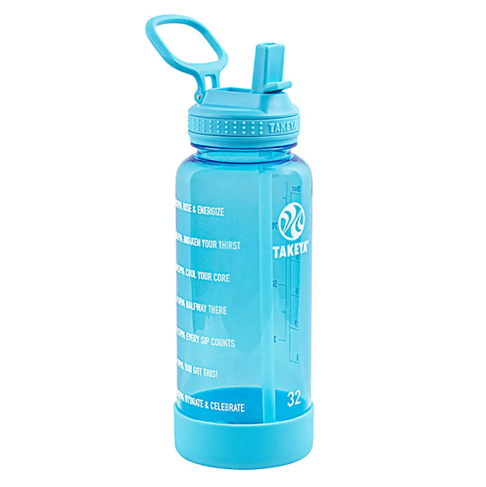 Takeya Tritan™ Motivational Water Bottle, 32 Oz, Breezy Blue